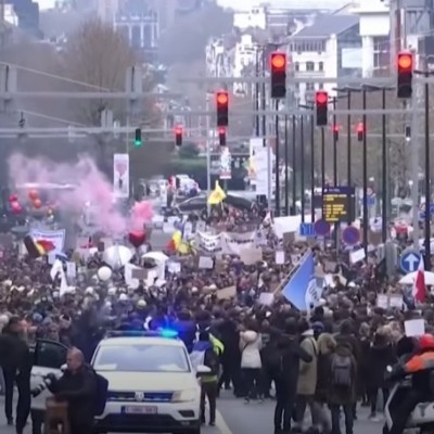 Протести проти коронавірусних обмежень у Німеччині, Бельгії та Австрії