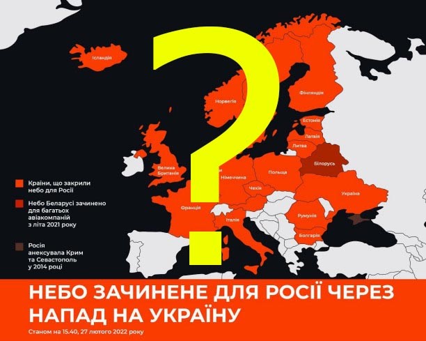 Як насправді закрили небо для російських пасажирських літаків?